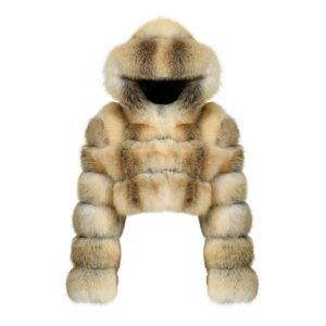 Kurzer Mini-Kapuzenmantel - Golden Island