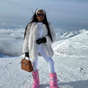 Straight Rows Langer Mantel aus echtem Fuchspelz – 70 cm Luxusmantel