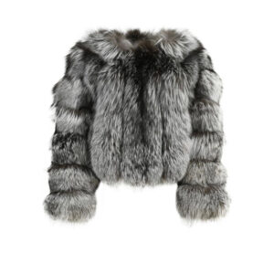 Straight Rows Cropped Coat aus echtem Fuchspelz – Kurzer Pelzmantel 50 cm