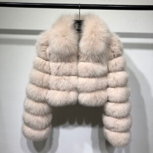 Zipped Mini Coat aus echtem Fuchspelz – Kurzer Pelzmantel mit Reißverschluss