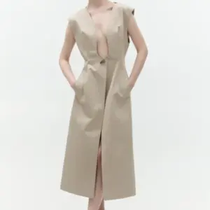 Langes ärmelloses Kleid aus Baumwolle