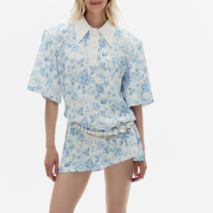 ROWEN ROSE Signature Polokleid aus bedrucktem Zobel