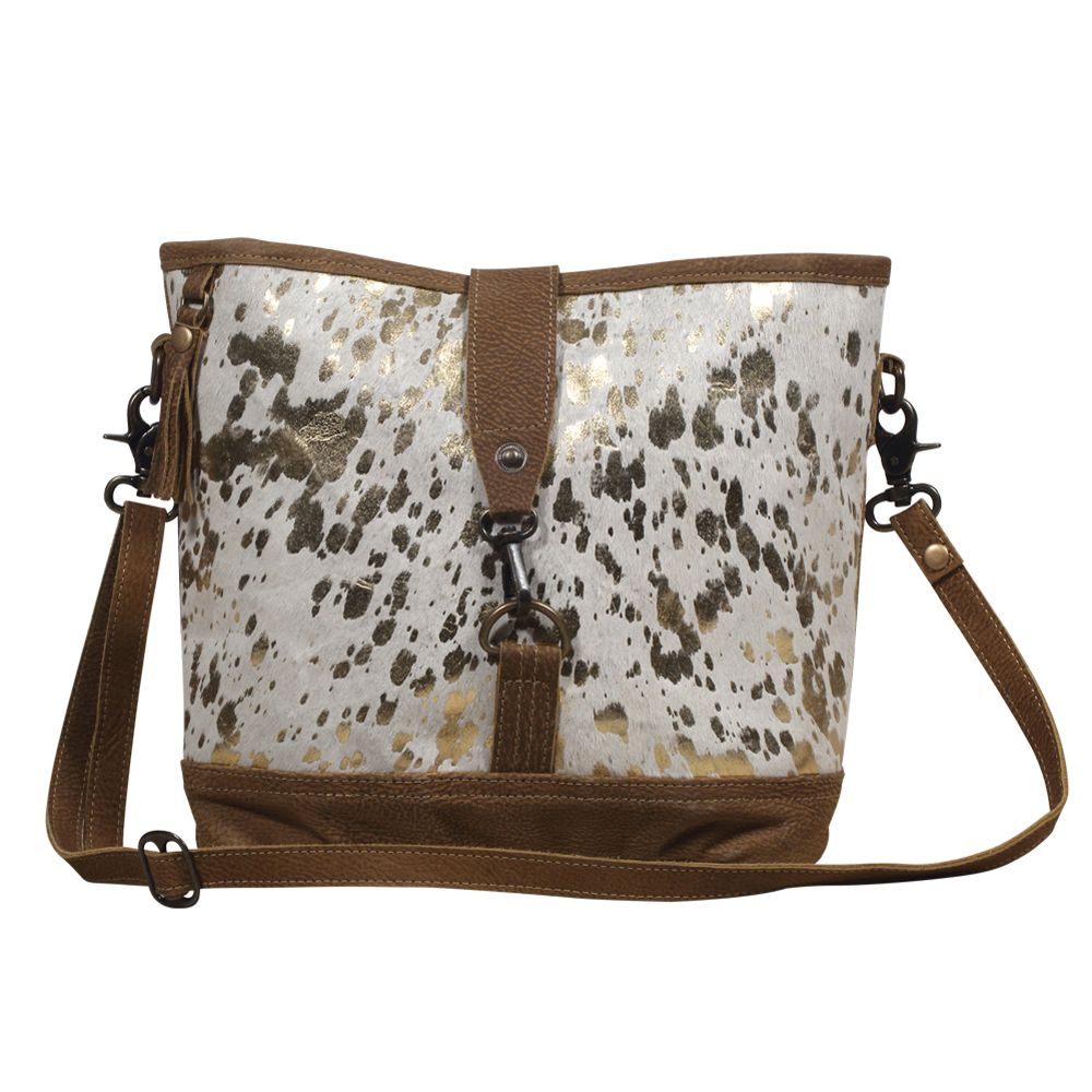 Glänzende Leder-Umhängetasche