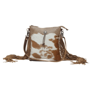 Caramel Dash Leder- und Haar-Schultertasche
