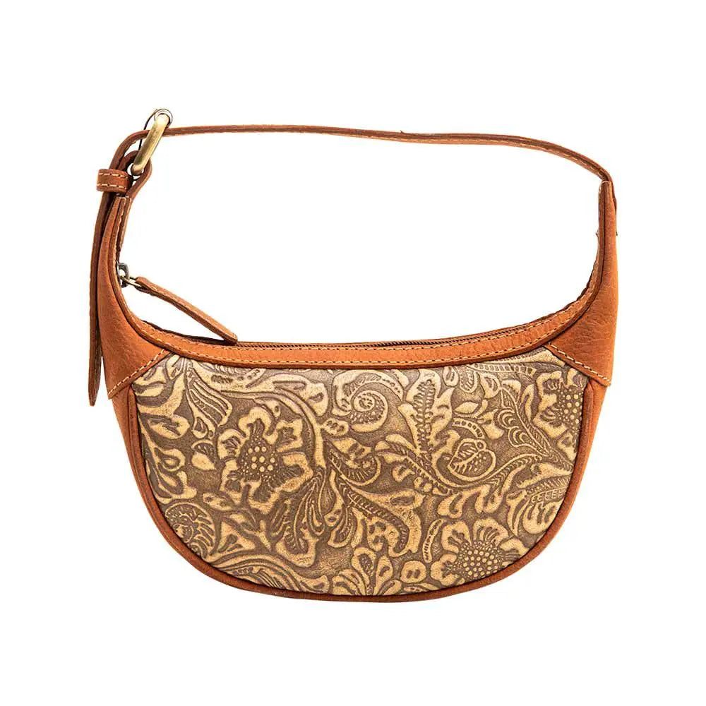 Handtasche aus punziertem Leder mit Blumenmuster