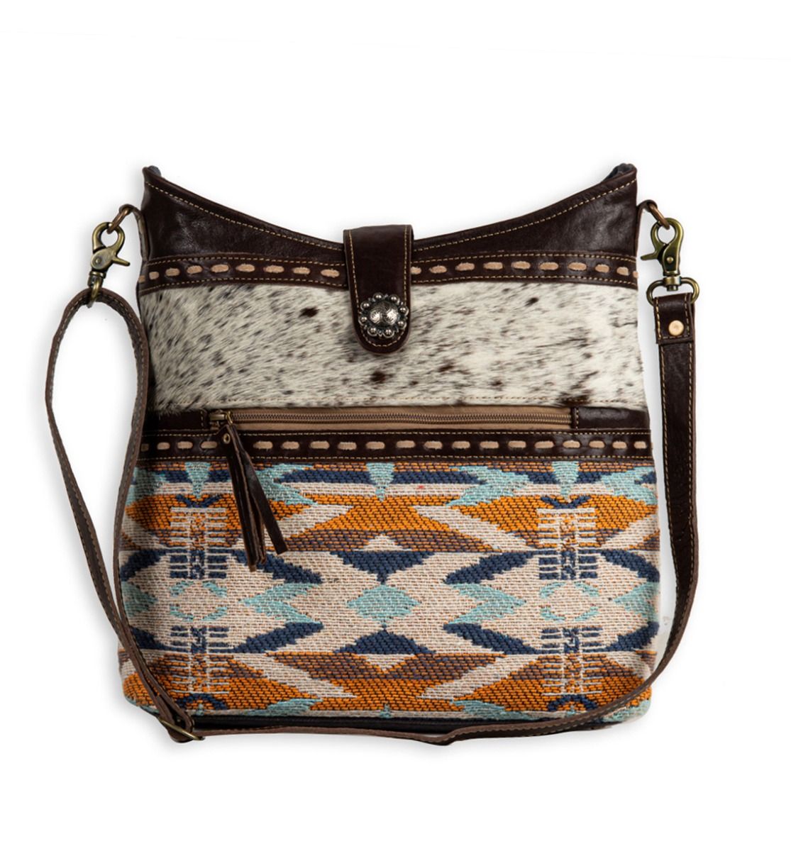 Sun Serape Canvas & Hair Schultertasche